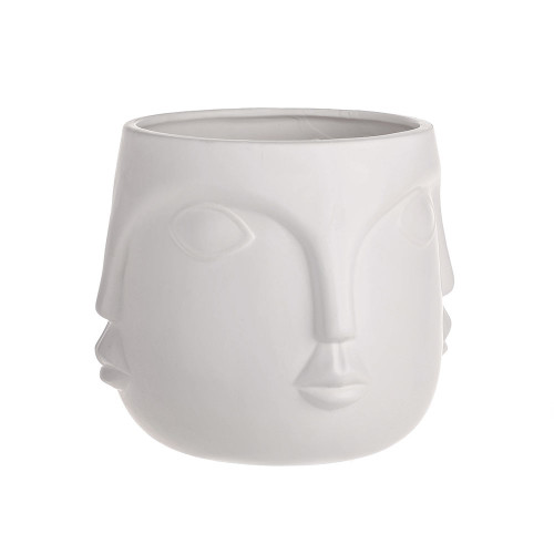 Porcelain Face Vase 19.3Cm X 19.3Cm X 16Cm White