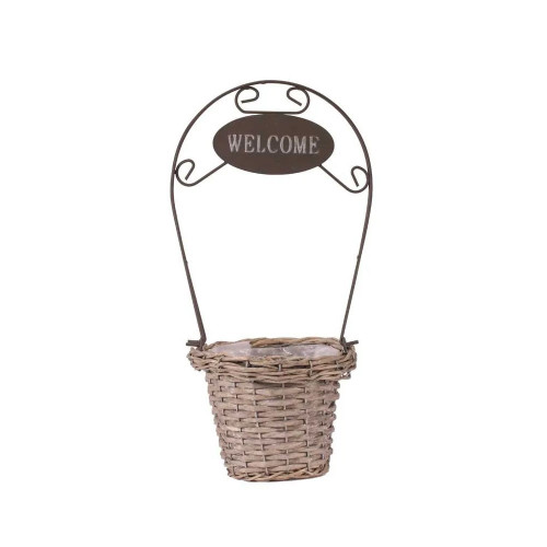 13cm Round Grey-wash Welcome Basket (76)