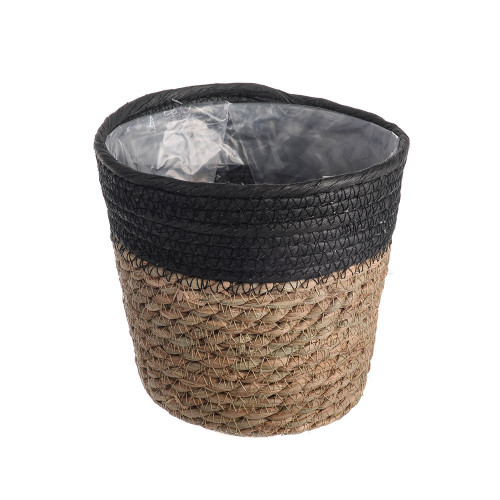 Seagrass Basket Black 19x14x18cm