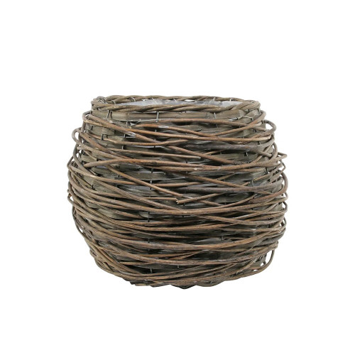 21cm Round Full Willow Basket Light Brown from Country Baskets