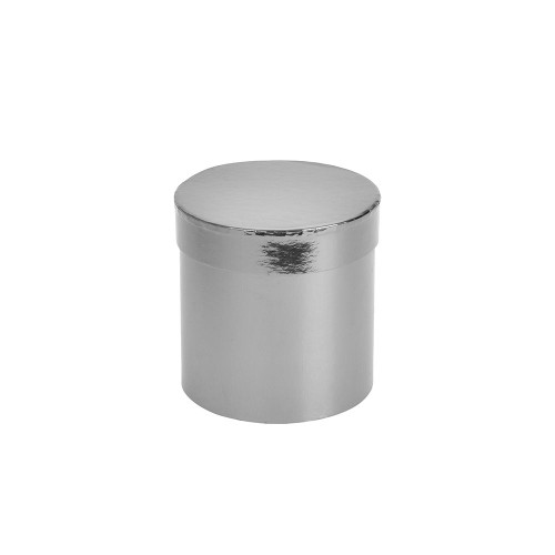 Metallic Silver Small Hat Box - D13cm x H14cm