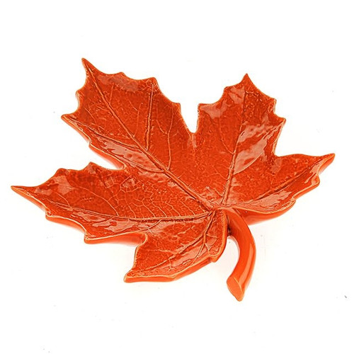 Autumnal Ceramic Leaf Orange 29Cm