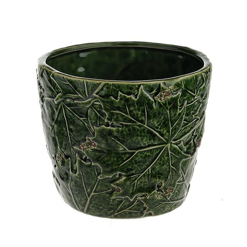 Autumnal Ceramic Pot Green 14Cm