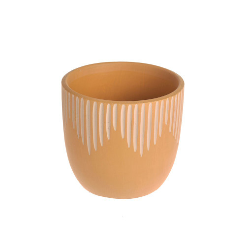 Ibiza Line Mustard Plant Pot 12.5cm