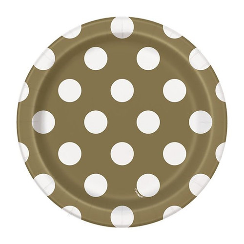 Plates Gold Dots 18Cm X8