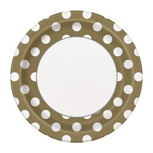 Plates gold Dots 23cm X8