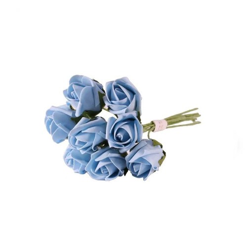 Foam Tea Rose Bud China Blue  X 8