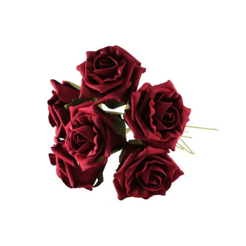 Foam Tea Rose Burgundy X 6