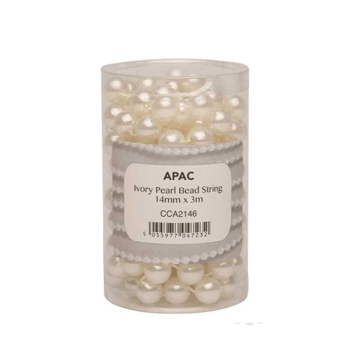 14Mm  Ivory Pearl Beads X 3 Metres