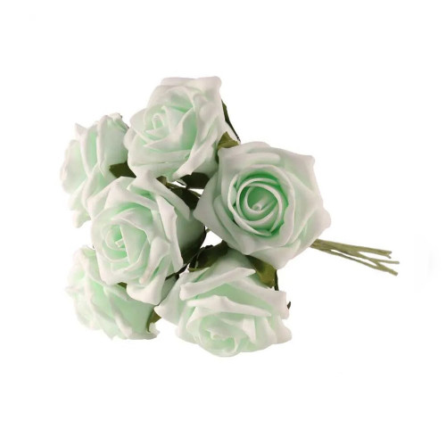 Foam Tea Rose Mint Green X 6