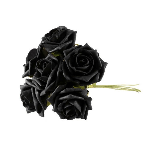 Foam Tea Rose Black X 6 from Country Baskets