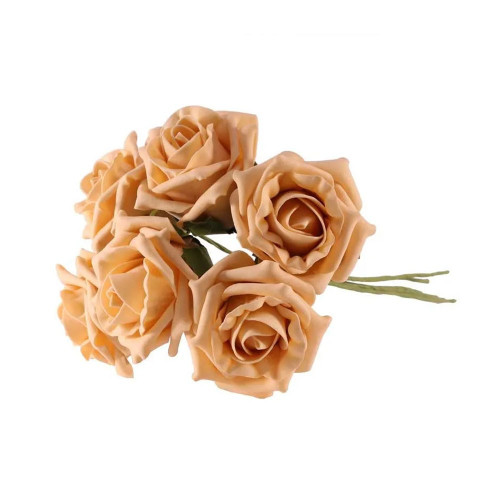 Foam Tea Rose Cream Gold X 6 from Country Baskets