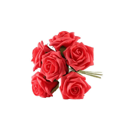 Foam Tea Rose Coral Pink X 6 from Country Baskets