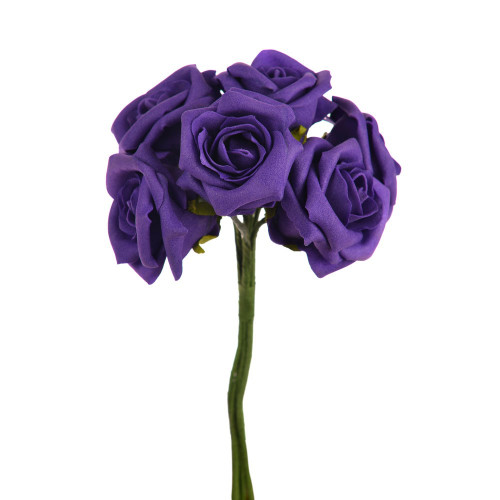 Foam Rose Georgia Purple 6 Head