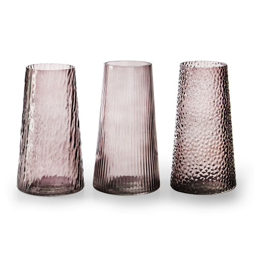 Vase Dyantha Pink 3 Assorted H20 D11 cm