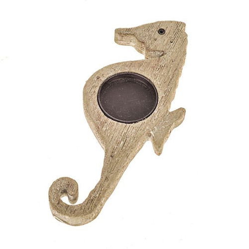 Ocean Wood Tealight Holder Seahorse Natural from Country Baskets