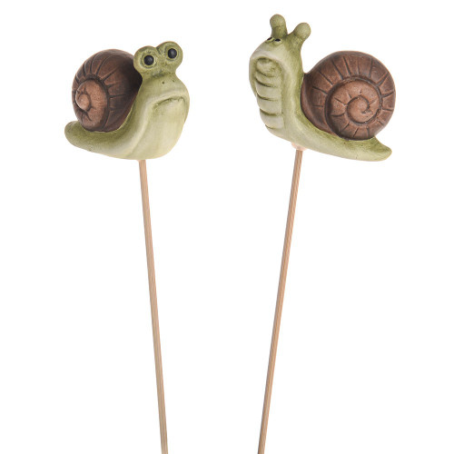 Ceramic Snail Stick Large Shell 2 Assorted