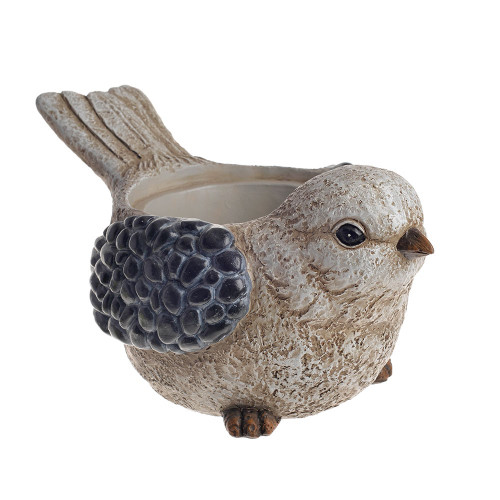 Bird Resin Planter Grey