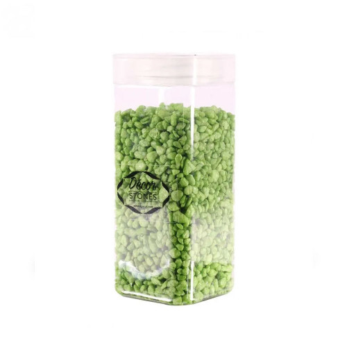 4-6mm 750gr Apple Green Pebbles in Jar (1/16)