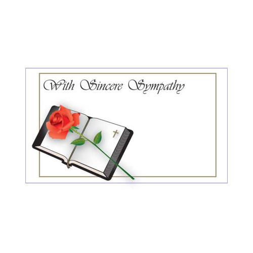 Card Rose/Bible With Sincere Sympathy (50)