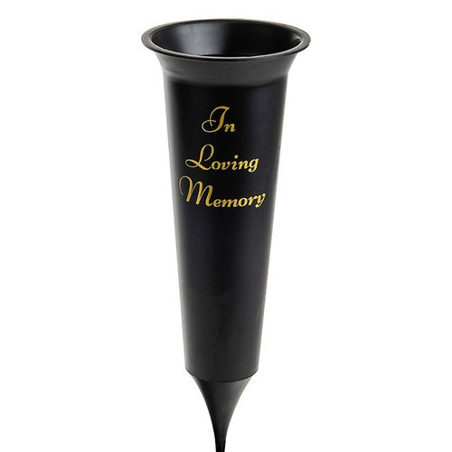 Spike Memorial Vase Pl Lrg Black Ilm