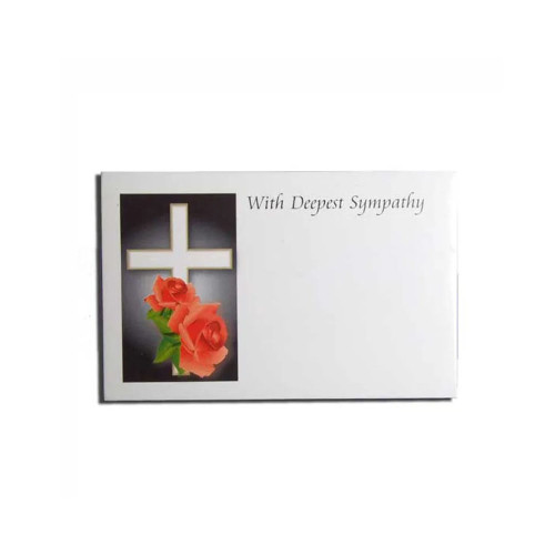 Card Rose/Cross With Deepest Sympathy (50)