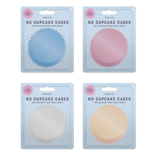 Metallic Cupcake Cases - 60 Pack - Mixed colours