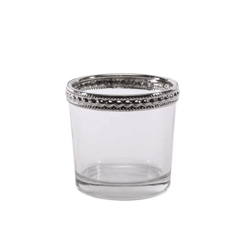 5.5cm Votive W/Silver Metal Rim (24/48)