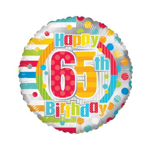 18" Unisex Happy 65th Birthday from Country Baskets