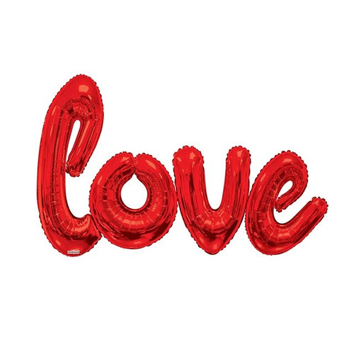 Balloon Giant Love Script Red