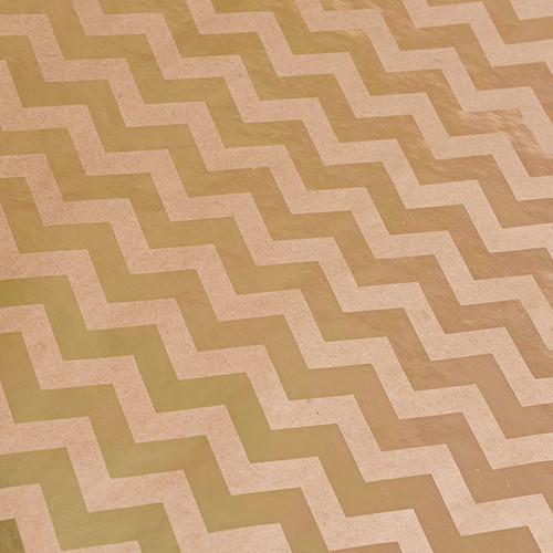 Kraft Paper Roll Chevron Gold 2M