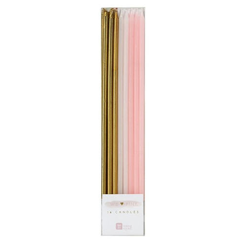 Tall Candles Pink Gold