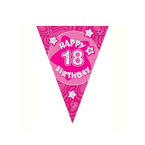 Pink Holographic 18Th Banner