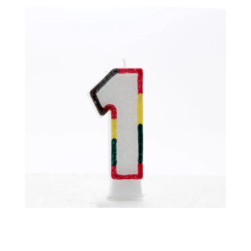 1 Multi Coloured Number Candle from Country Baskets
