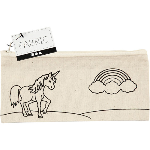 Pencil Case, light natural, unicorn, size 21x9 cm, 245 g, 1 pc