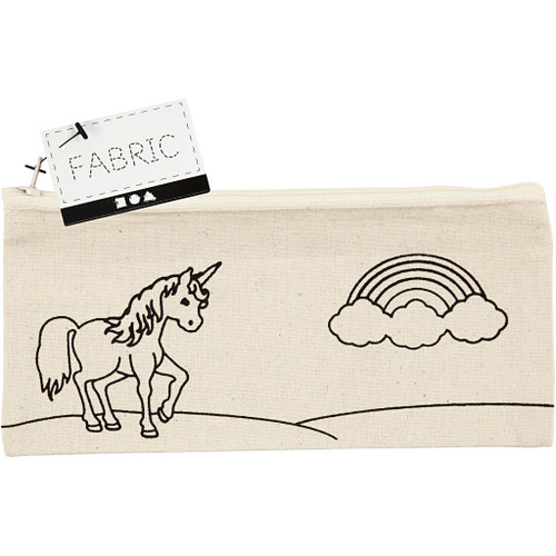 Pencil Case, light natural, unicorn, size 21x9 cm, 245 g, 1 pc from Country Baskets