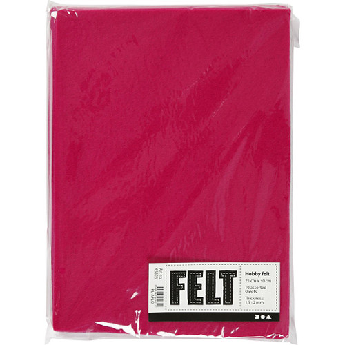 Craft Felt, cerise, A4, 210x297 mm 10 sheet/ 1 pack