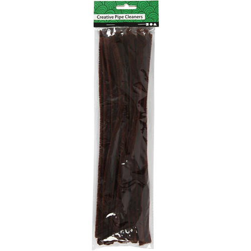 Pipe Cleaners, brown, L: 30 cm, thickness 9 mm, 25 pc/ 1 pack