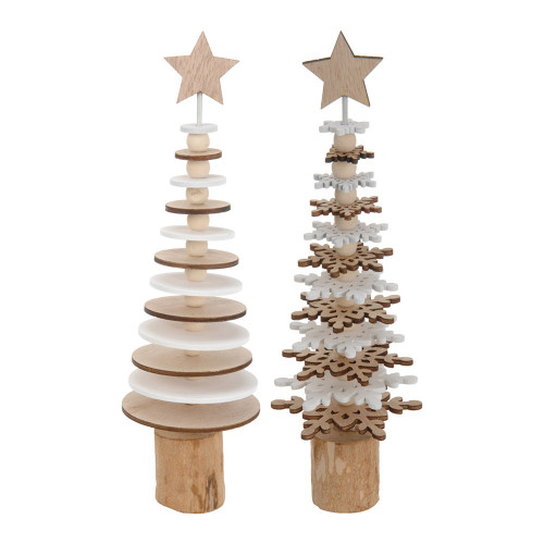 Wooden Decoration Tree Shape 75X250mm 2 Assorted