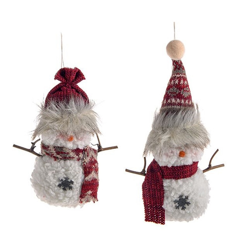 Traditional Hanging Snowmen 2Ast Trd