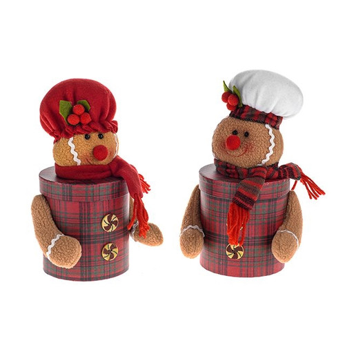 MR And Mrs Gingerbread Box Large 2Ast Cdc from Country Baskets