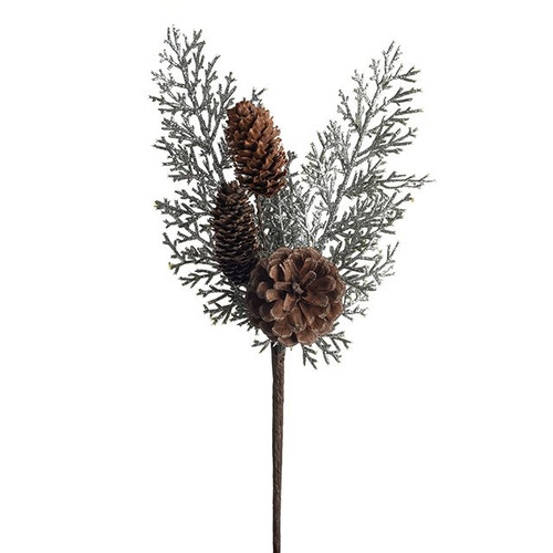 Pick Cedar Christmas Silver Pinecone 30Cm