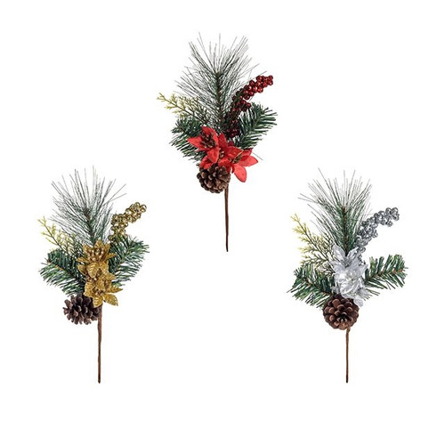 Pick Mini Poinsettia Berries 33Cm 3Ast Trd from Country Baskets