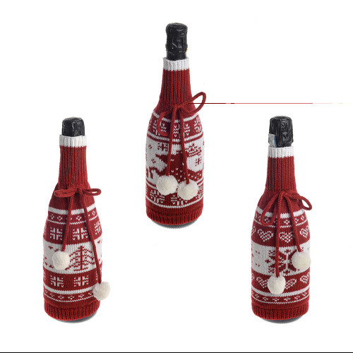 Wine Bottle Cover Wool 3Ast 28Cm