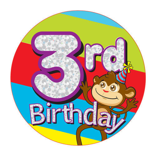 Age 3 Male Party Badge (15cm) (6)