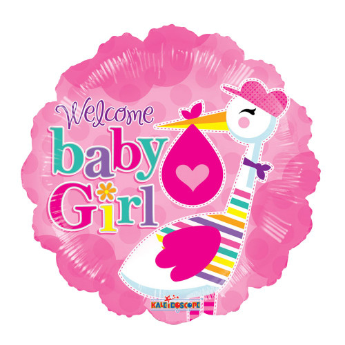 9" Baby - Baby Girl Stork from Country Baskets