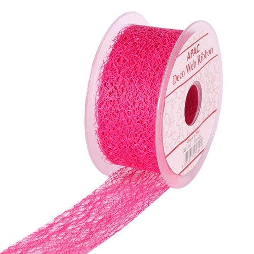 50mm x 20m Fuchsia Deco Web Ribbon (6/72)