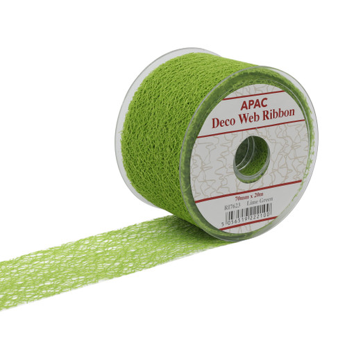 Ribbon Deco Web Lime Green 70mm x 20m