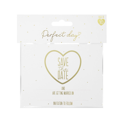 Gold Hearts Save The Date Cards