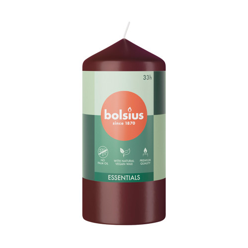 Bolsius Essentials Pillar Candle - 120x58mm - Velvet Red